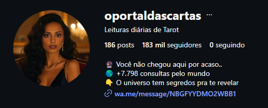Instagram @oportaldascartas — 183 mil seguidores